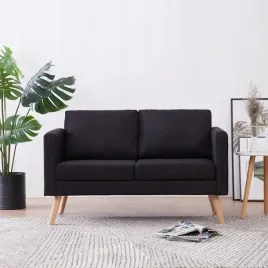vidaxl-2-osobowa-sofa-tapicerowana-tkanina-czarna