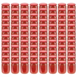 vidaxl-szklane-sloiki-na-dzem-czerwone-pokrywki-96-szt-230-ml