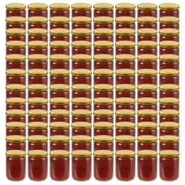 vidaxl-szklane-sloiki-na-dzem-zlote-pokrywki-96-szt-230-ml