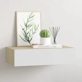 vidaxl-polka-scienna-z-szuflada-dab-i-biel-40-x-235-x-10-cm-mdf