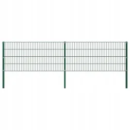 vidaxl-panel-ogrodzeniowy-ze-slupkami-zelazny-34-x-08-m-zielony