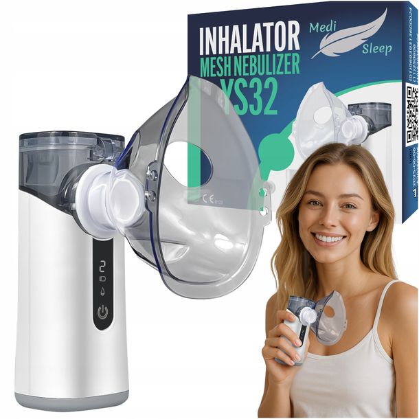 INHALATOR NEBULIZATOR DLA DZIECI DOROSŁYCH SIATECZKOWY PRZENOŚNY BEZPRZEWOD