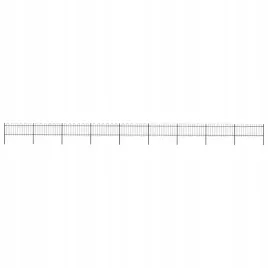 vidaxl-ogrodzenie-z-zaokraglonymi-koncami-stalowe-153x08-m-czarne