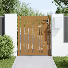 vidaxl-furtka-ogrodowa-105x130-cm-stal-kortenowska-motyw-bambusa