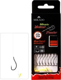 mikado-przypon-feeder-z-push-stopem-hak-nr-4-zylka-0-28mm-10cm-8szt