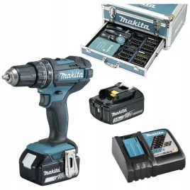 Zdjęcie produktu Wiertarka UDAROWA wkrętarka AKUMULATOROWA 2x 18V 3Ah zestaw narzędzi Makita