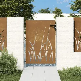 vidaxl-furtka-ogrodowa-85x150-cm-stal-kortenowska-motyw-trawy