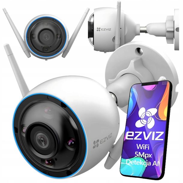 Kamera zewnętrzna WiFi IP EZVIZ do monitoringu domu H3 3K 5MP Detekcja AI