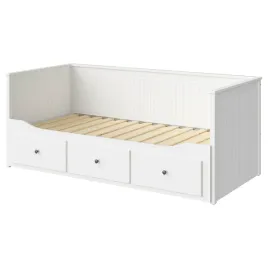 ikea-hemnes-rama-lezanki-3-szufladami-bialy-80x200
