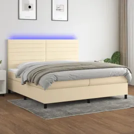 vidaxl-lozko-kontynentalne-z-materacem-kremowe-200x200-cm-tkanina
