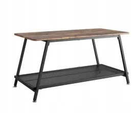 stolik-kawowy-industrialny-2-poziomowy-z-polka-siatkowa-i-rama-1005046cm