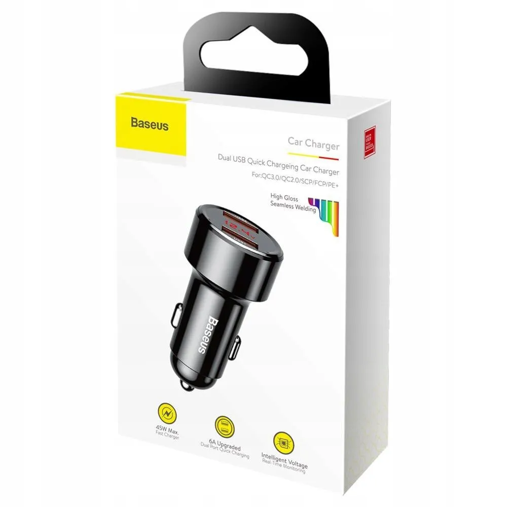 baseus-magic-series-dual-qc-ladowarka-samochodowa-quick-charge-3-0-2x-usb-45w-6a-czarny-ccmlc20a-01-stan-nowy