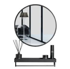 lustro-z-polka-70cm-czarne