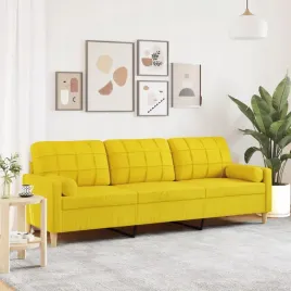 vidaxl-3-osobowa-sofa-z-poduszkami-jasnozolta-210-cm-obita-tkanina