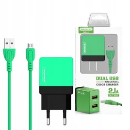 ladowarka-sieciowa-2a-105w-kabel-micro-usb-zielona-somostel-2100ma-dual