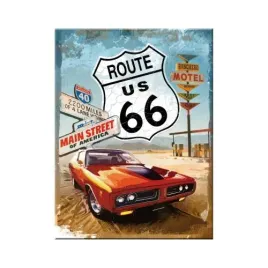 magnes-na-lodowke-route-66-red-car