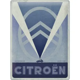 plakat-30x40-citroen-2cv-logo-blue