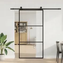 vidaxl-drzwi-przesuwne-z-zestawem-okuc-czarne-102x205-cm-esg-szklo