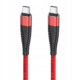 redx-kabel-usb-pd-typ-c-do-typ-c-3a-czerwony-2m-oplot-wzmacniany