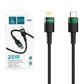 denmen-kabel-usb-typ-c-lightning-pd-36-czarny-oplot-1m-d62-20w