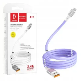 kabel-usb-typ-c-denmen-fioletowy-d11t-magnetyczny
