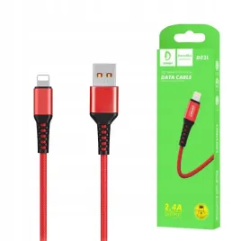 kabel-usb-wzmacniany-oplot-iphone-denmen-czerwony-1m-d02l
