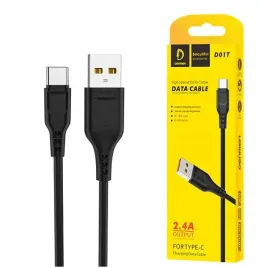 kabel-usb-typ-c-denmen-czarny-24a-1m-usb-c-d01t