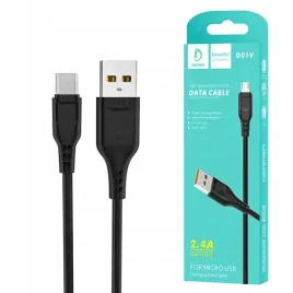 kabel-usb-micro-denmen-czarny-2-4a-1m-d01v-b