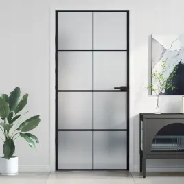vidaxl-drzwi-wewnetrzne-czarne-93x2015-cm-szklo-i-aluminium