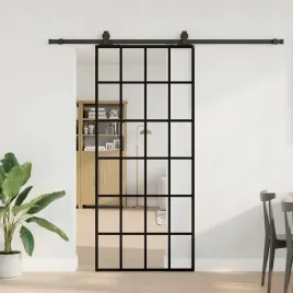 vidaxl-drzwi-przesuwne-z-zestawem-okuc-czarne-90x205-cm-esg-szklo