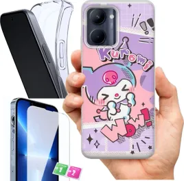 etui-na-realme-c33-wzory-kuromi-szklo