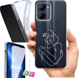 etui-na-realme-c33-wzory-miniamlistyczne-kreski-szklo