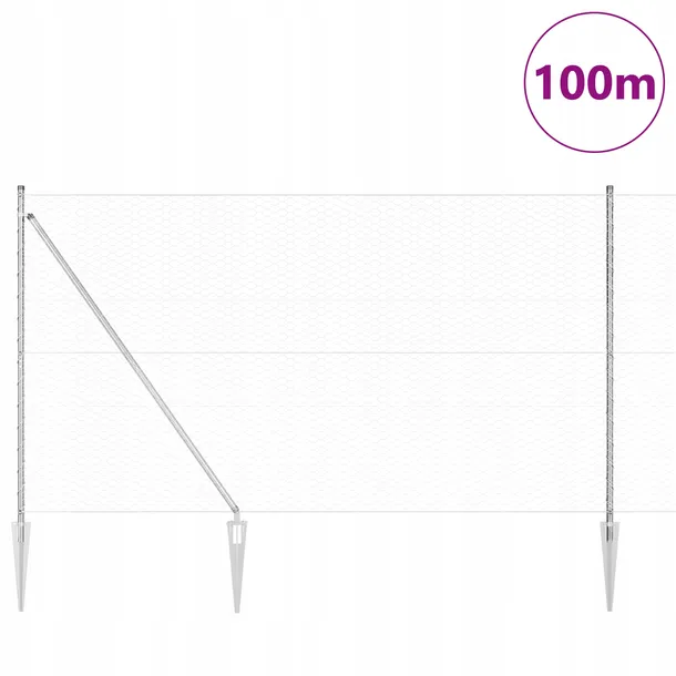 plot-heksagonalny-vidaxl-1-6x100-m-stal-ocynkowana-dlugosc-100-m