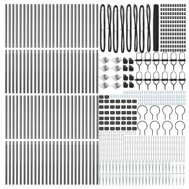 plot-hexagonalny-vidaxl-szary-1-4x100-m-stal-wysokosc-1-4-m