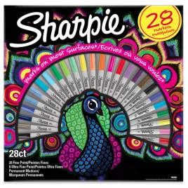 zestaw-markerow-permanentnych-sharpie-fine-mix-28-kolorow-peacock
