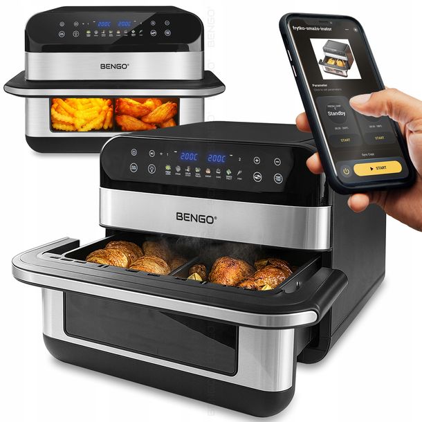 Frytkownica beztłuszczowa RODZINNA dual AIRFRYER 10L 2800W WiFi Tuya Smart