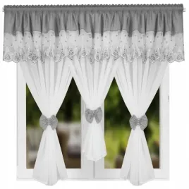 firany-z-szarym-haftem-i-kokardami-150x400-elegancki-komplet-z-lambrekinem