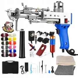 pistolet-do-tuftowania-tufting-gun-maszyna-tkanina-trymer-wloczka-zestaw