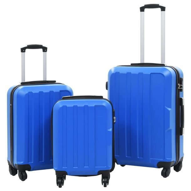 Lumarko Zestaw twardych walizek, 3 szt., niebieskie, ABS
