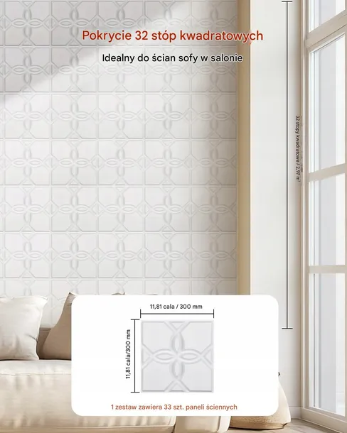 panele-scienne-3d-biale-kwiaty-2-97-m-dlugosc-30-cm
