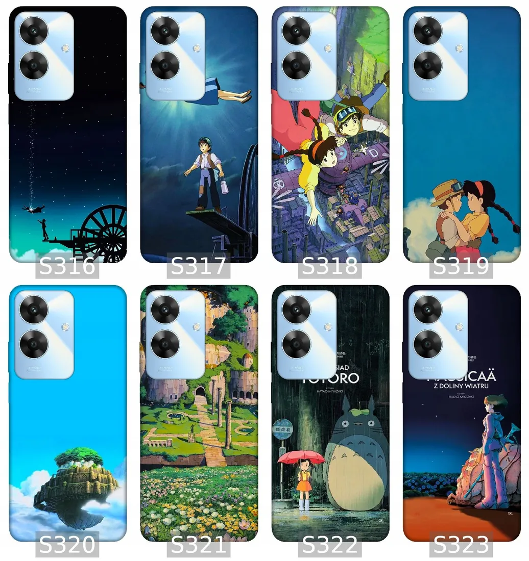 etui-na-realme-note-60-wzory-ghibli