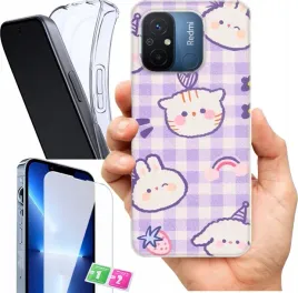 etui-na-xiaomi-redmi-12c-wzory-slodkie-misie-kawaii-szklo