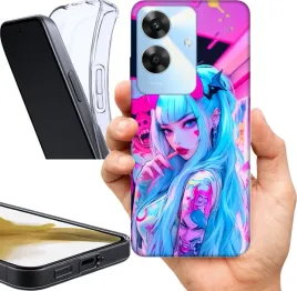 etui-na-realme-note-60-wzory-neon-girl-anime