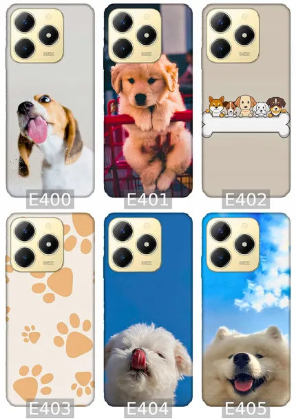 etui-na-realme-c61-wzory-psy-kolor-wielokolorowy