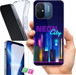 etui-na-xiaomi-redmi-12c-wzory-neon-szklo