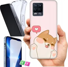 etui-na-realme-8-pro-wzory-urocze-misie-szklo