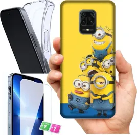 etui-na-xiaomi-redmi-note-9-pro-wzory-minionki-szklo