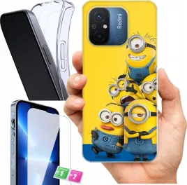 etui-na-xiaomi-redmi-12c-wzory-minionki-szklo