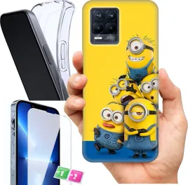 etui-na-realme-8-pro-wzory-minionki-szklo