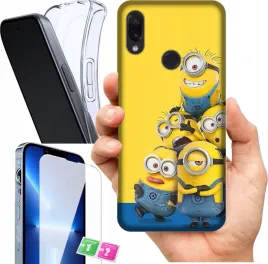 etui-na-xiaomi-redmi-note-7-wzory-minionki-szklo